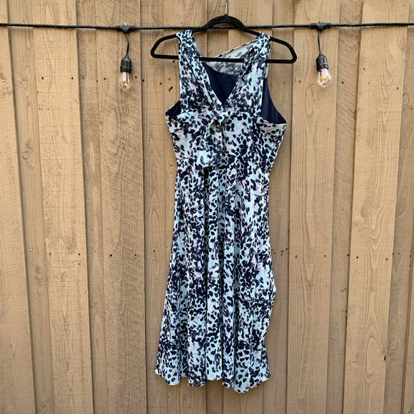 Blue Asymmetrical Neckline Dress -Size 4 - Picture 2 of 3